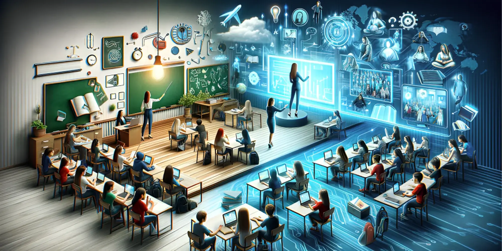 Discover how hybrid learning blends online and classroom education with AI