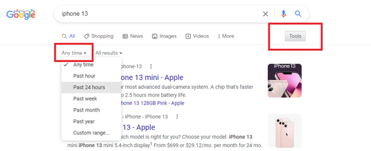 anytime google search