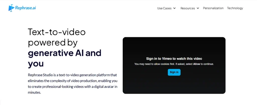 Rephrase.ai – Generative AI for Personalized Video at Scale